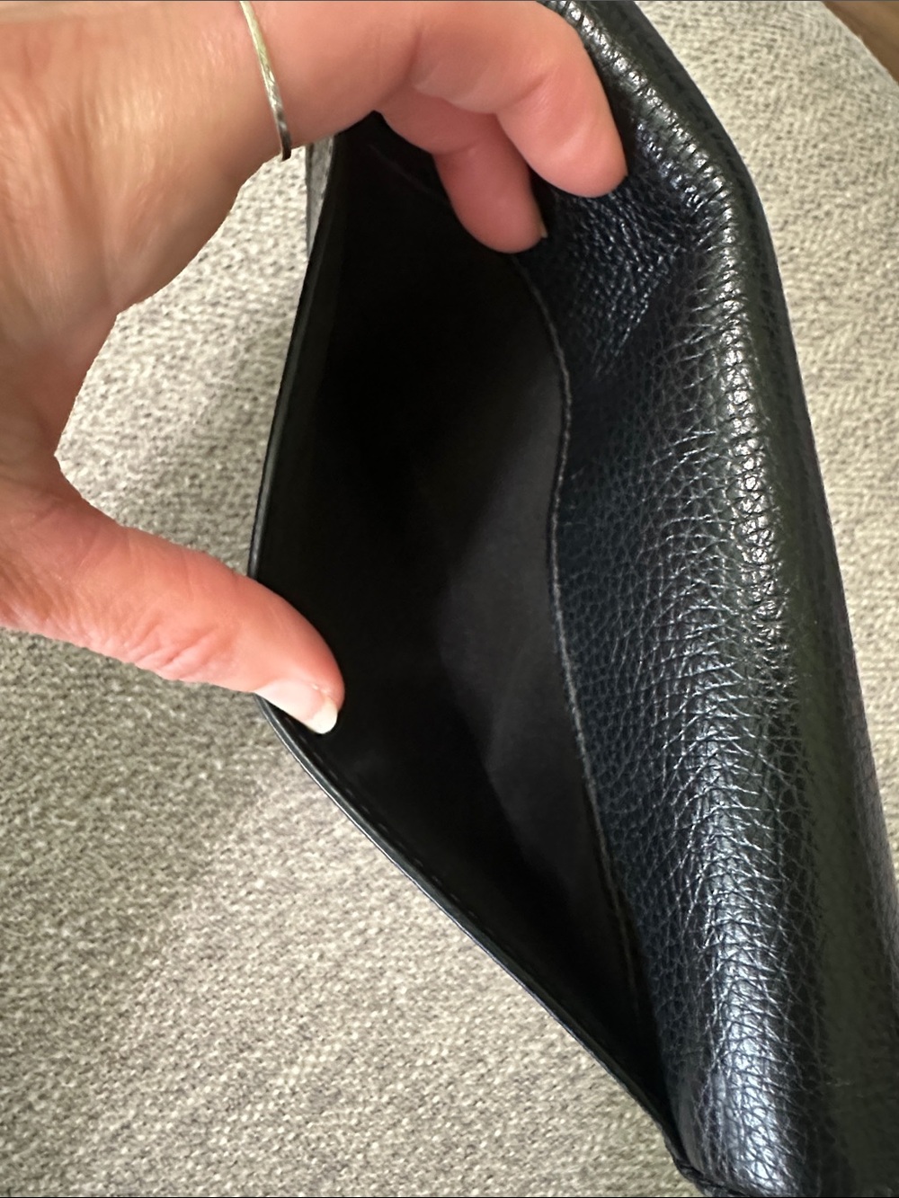 Coach Black Pebbled Leather Continental Wallet with Gold Logo - Picture 10 of 15